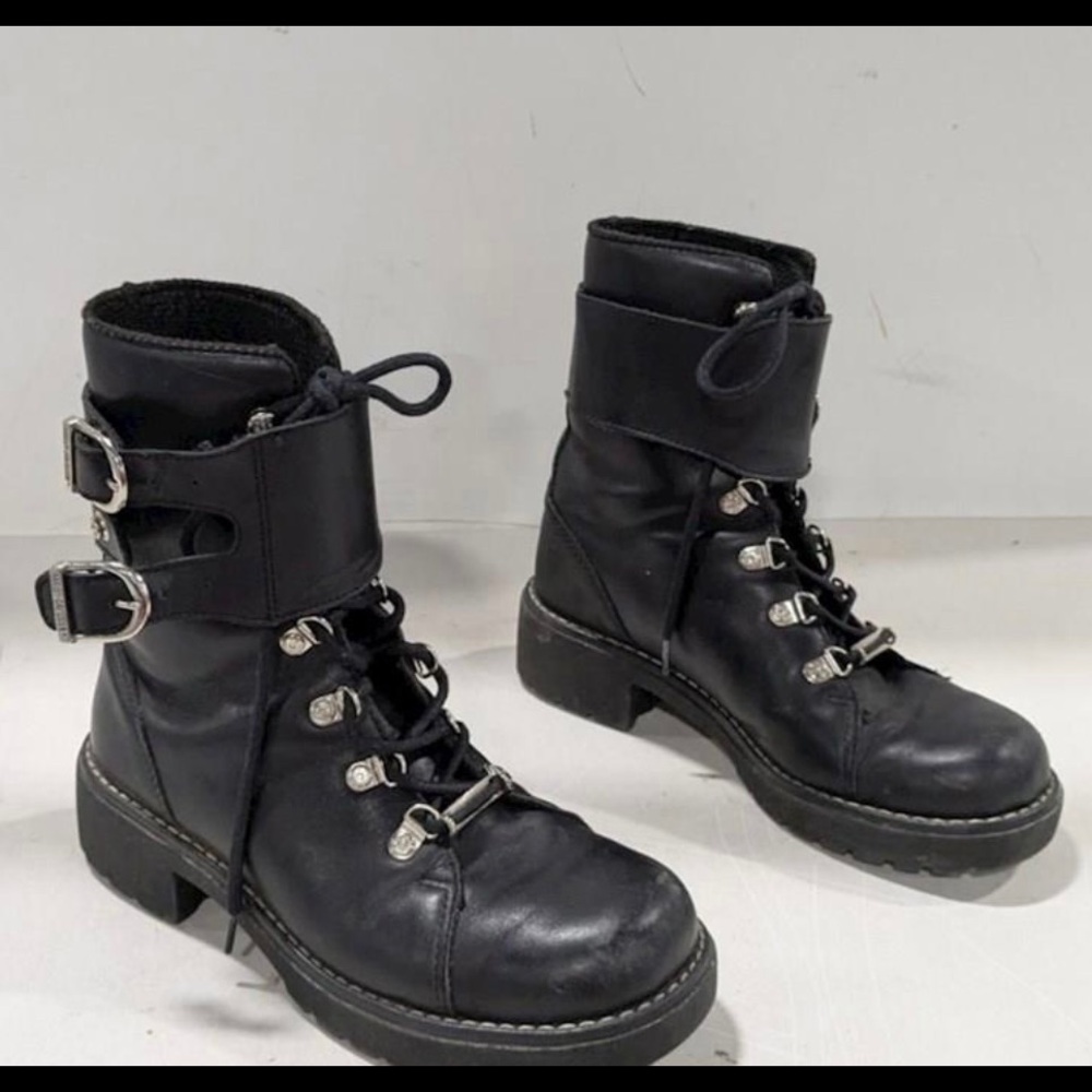 Harley Davidson Lace-up Buckle Boots